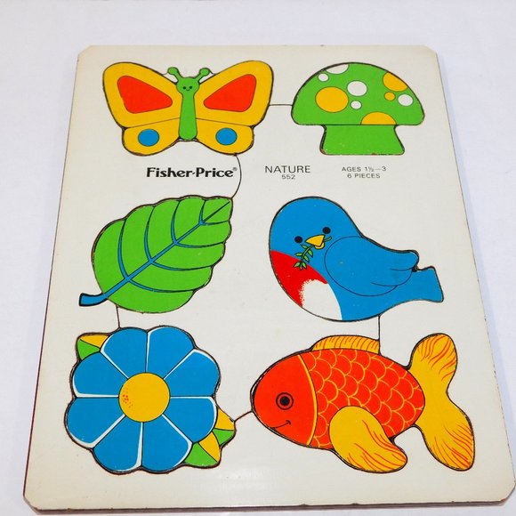 Fisher-Price Other - Vintage 1975 Fisher Price NATURE 552 Nature 6 Piece Wooden Puzzle